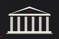 Ilustrim abstrakt i një ndërtese institucionale me kolona