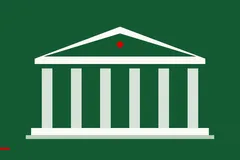Ilustrim abstrakt i një ndërtese institucionale me kolona